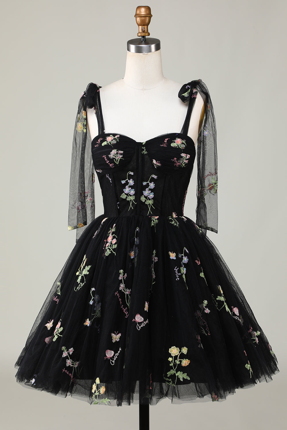 Floral Embroidery Sweetheart A-Line Short Party Dress