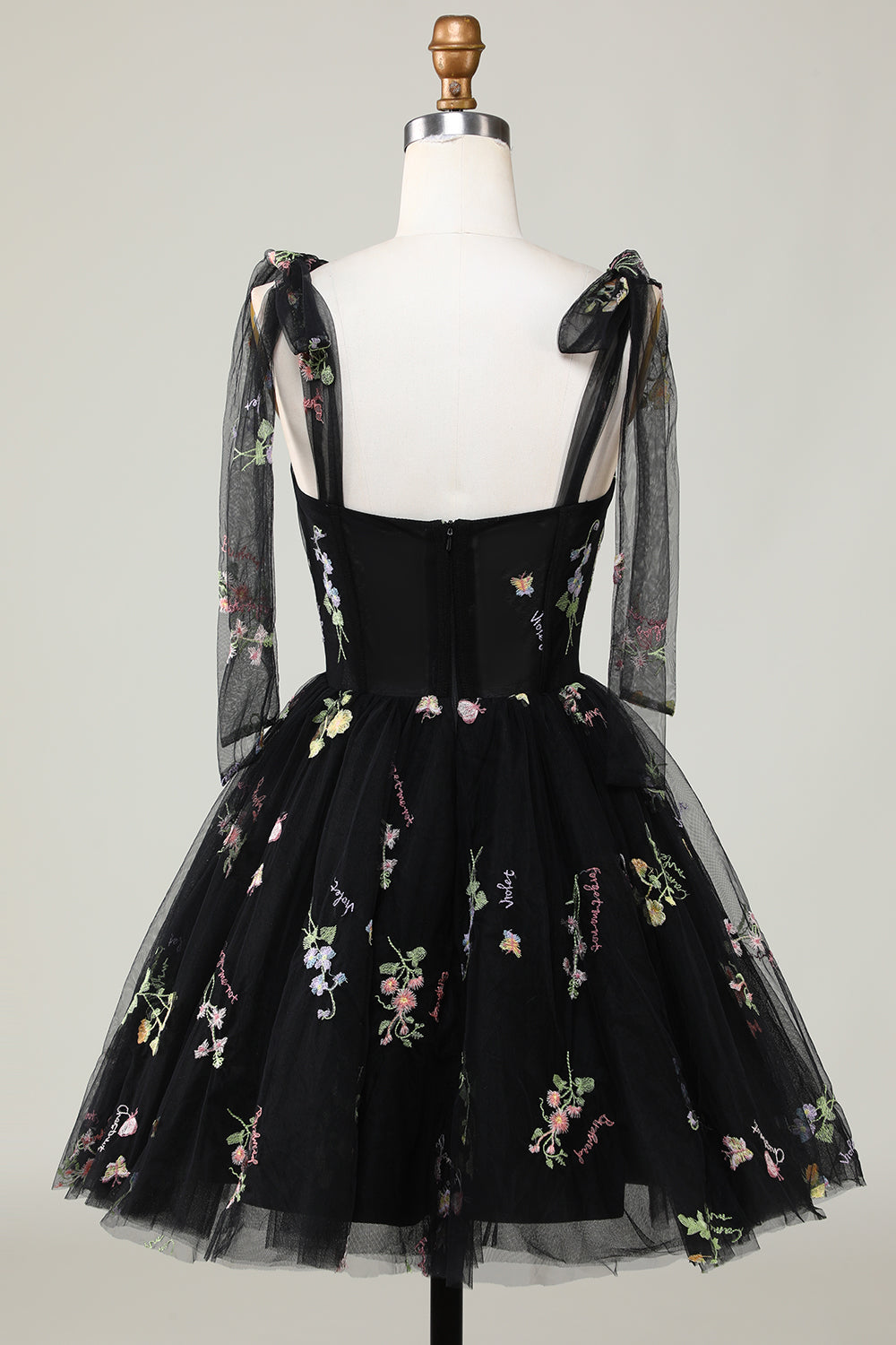 Floral Embroidery Sweetheart A-Line Short Party Dress