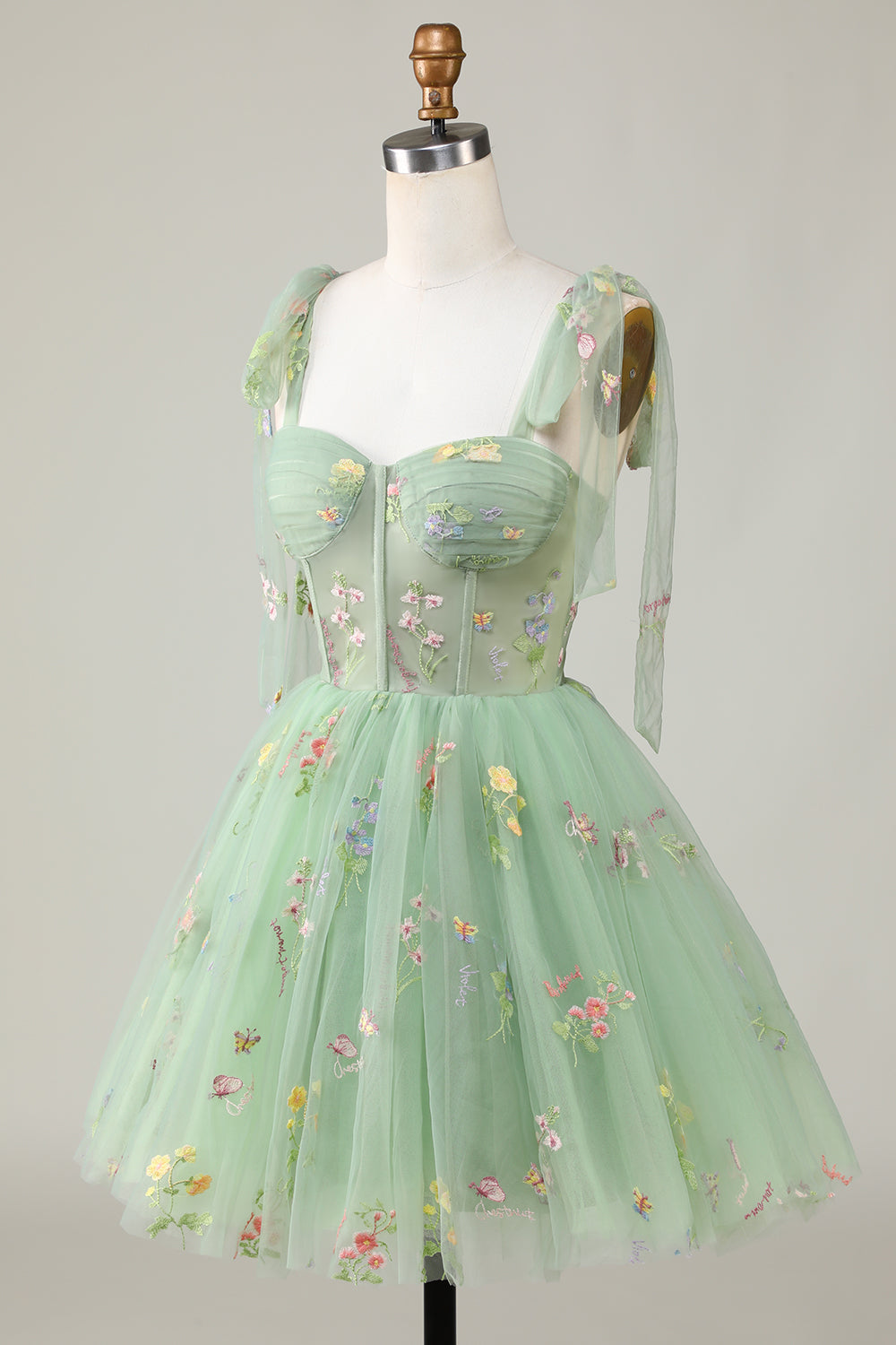 Floral Embroidery Sweetheart A-Line Short Party Dress