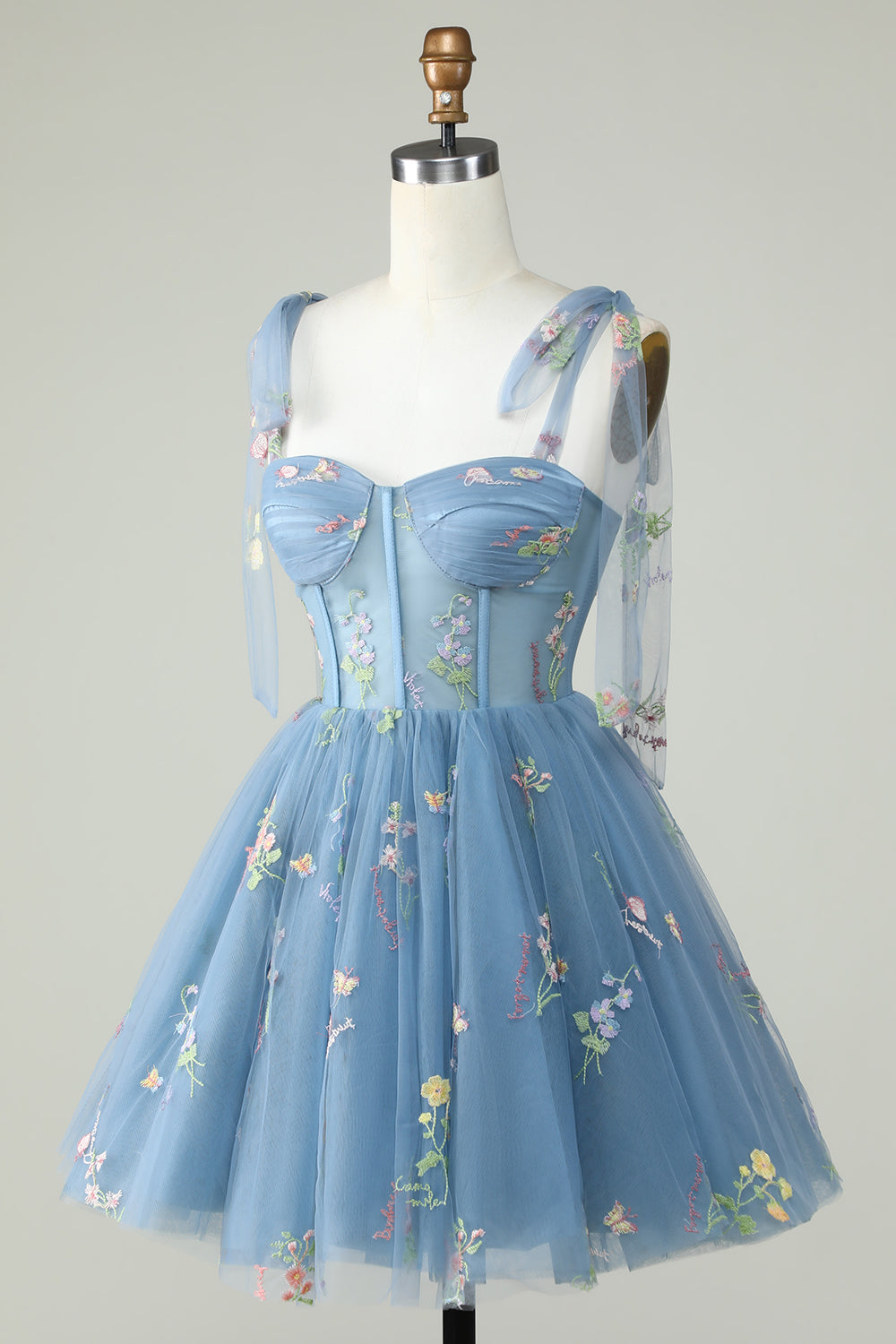 Floral Embroidery Sweetheart A-Line Short Party Dress