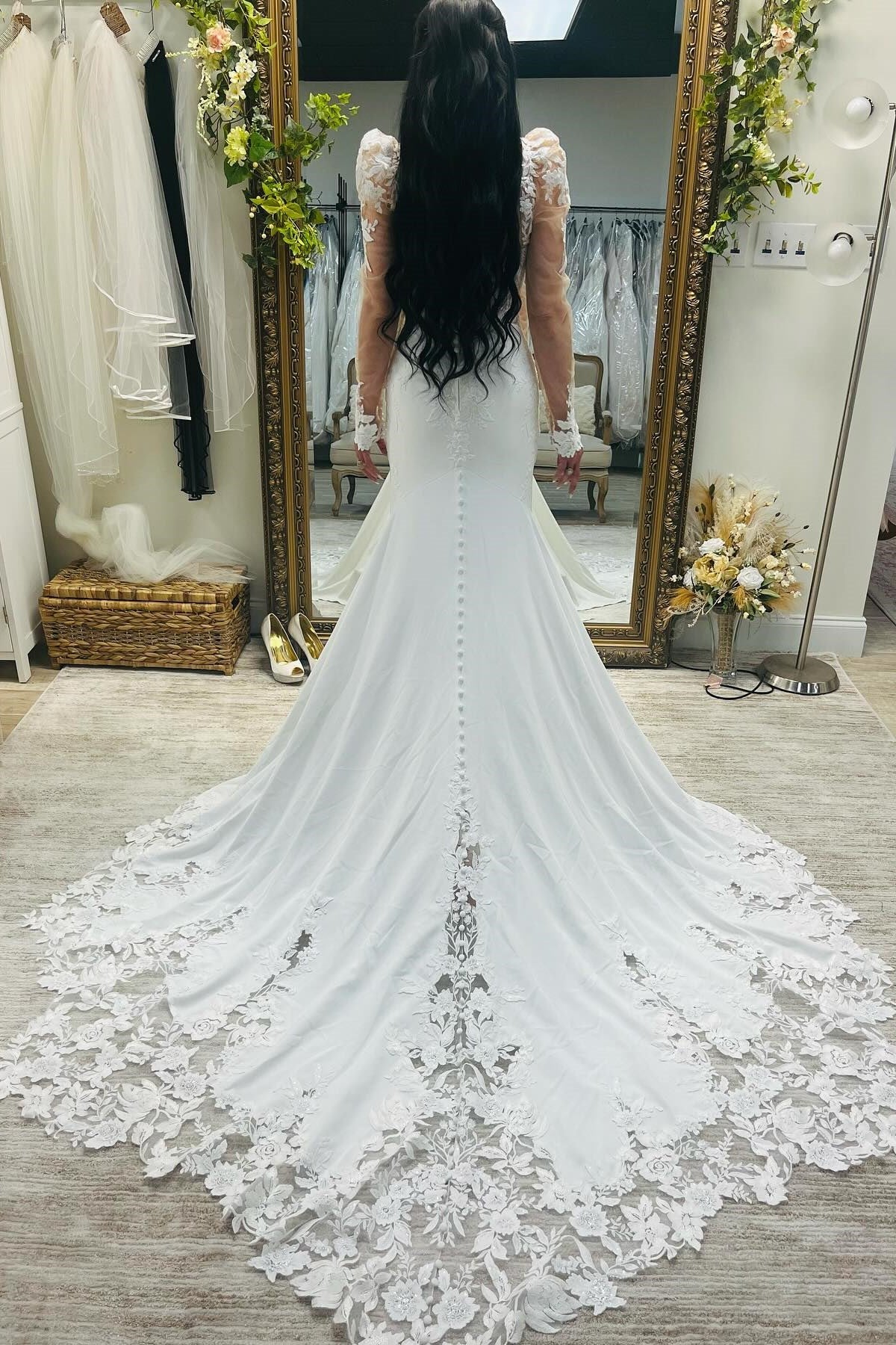 Mermaid White Strapless Wedding Dress with Detachable Sleeves