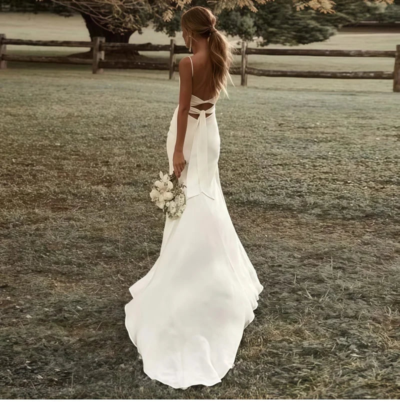 Off Shoulder Beach Wedding Dresses Chiffon Ball Gown Bridal Gown