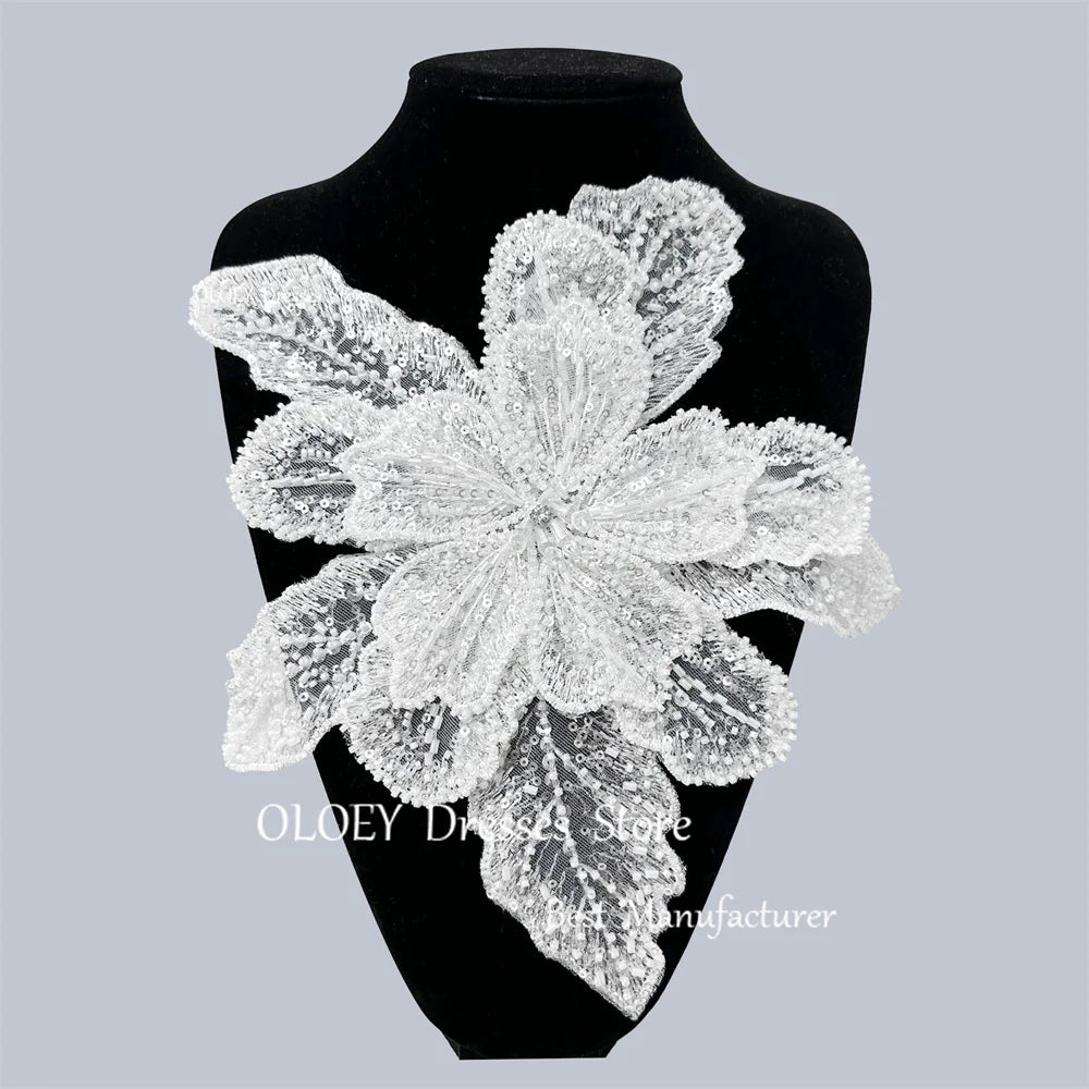 OLOEY Exquisite Mini Lace Short Wedding Dresses Bridal Dress Sweetheart Luxury Delicate Women Robes