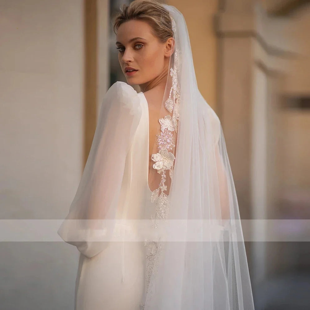 Glamorous Wedding Dresses V-Neck Backless Gowns For Parties