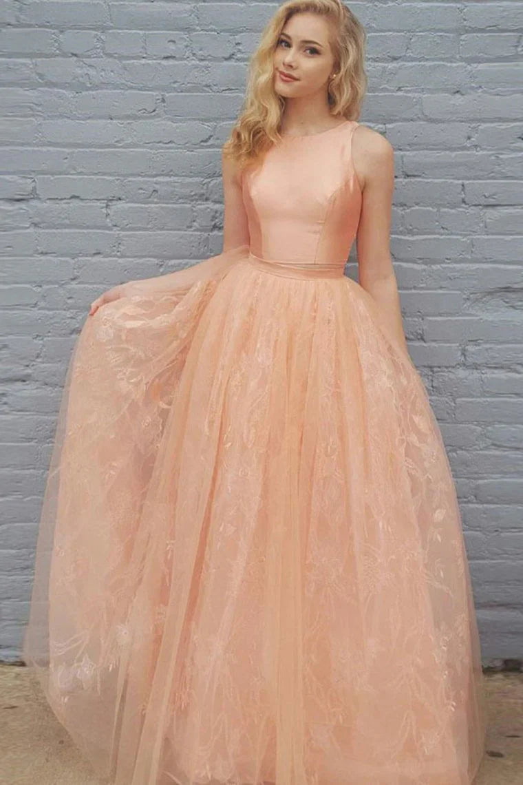 Aimishang Two Piece Lace Prom Dresses Scoop Neckling Elegant Evening Dresses