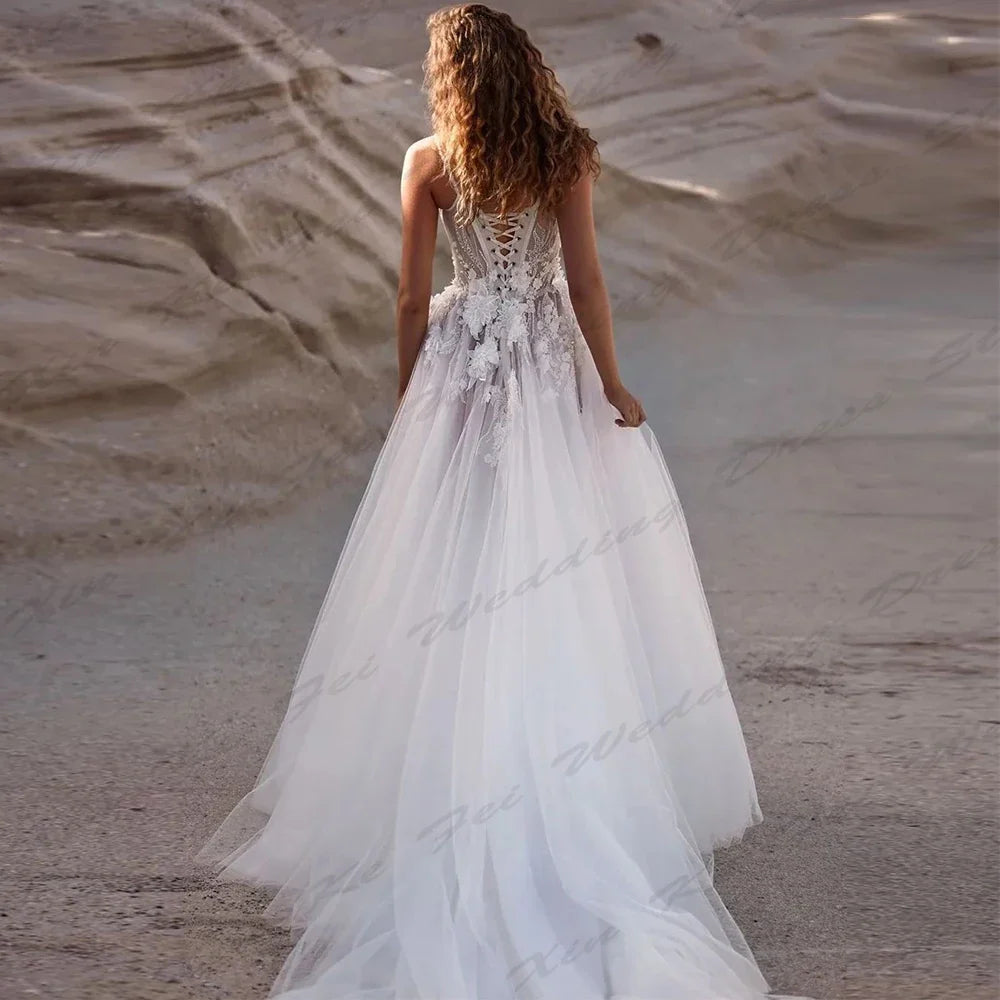 Fascinating Fashion Wedding Dresses Lace Appliques Mermaid Gowns