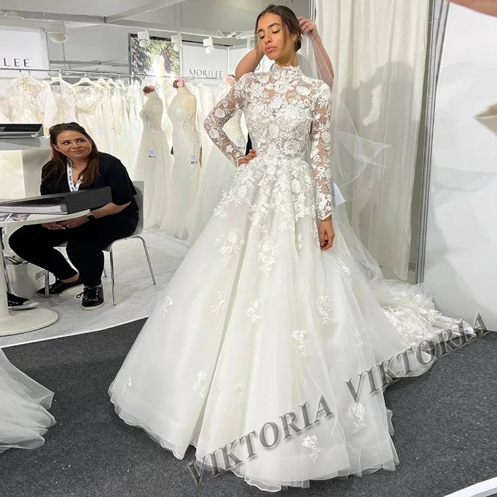 VIKTORIA Vintage Backless Wedding Dresses For Woman Spaghetti Straps Lace Appliques