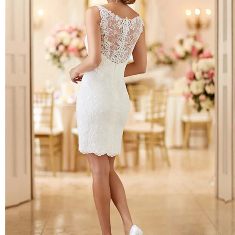 Detachable Wedding Dresses See Through Back Bridal Gowns