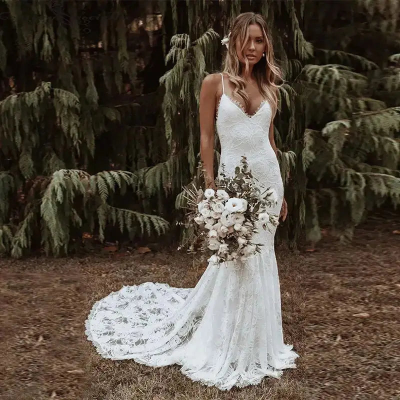 Customized Mermaid Wedding Dresses for Women Beach Bride Gowns
