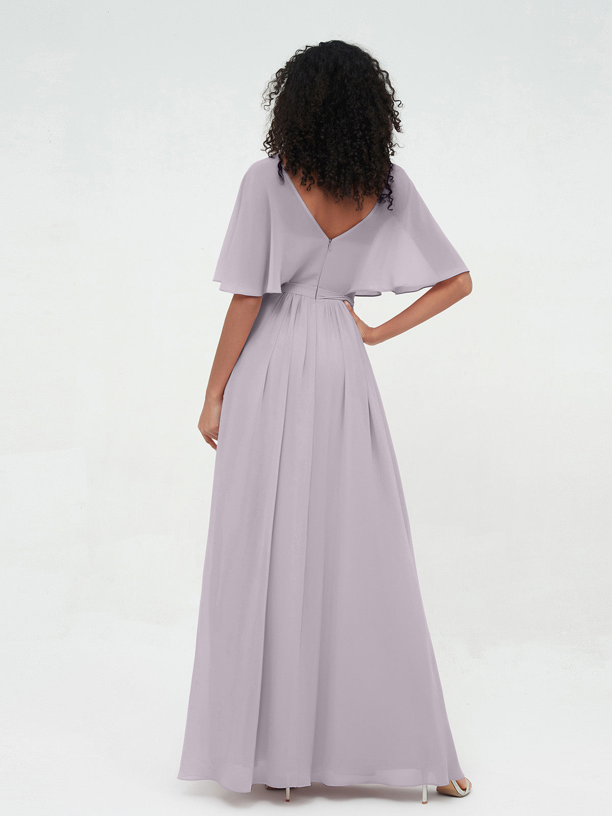 Illusion Sweetheart Neck Chiffon Max Dresses-Dusk