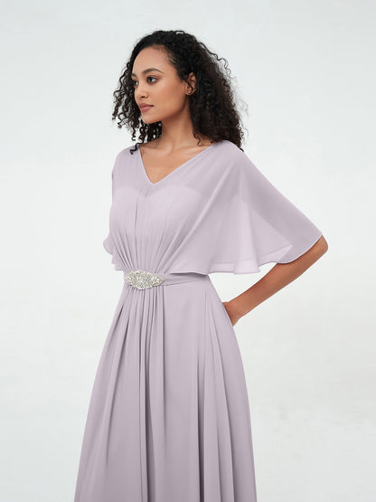 Illusion Sweetheart Neck Chiffon Max Dresses-Dusk