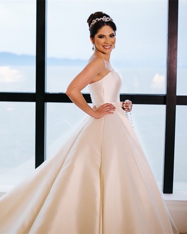 Sexy Sleeveless Sweetheart Ball Gowns Wedding Dresses