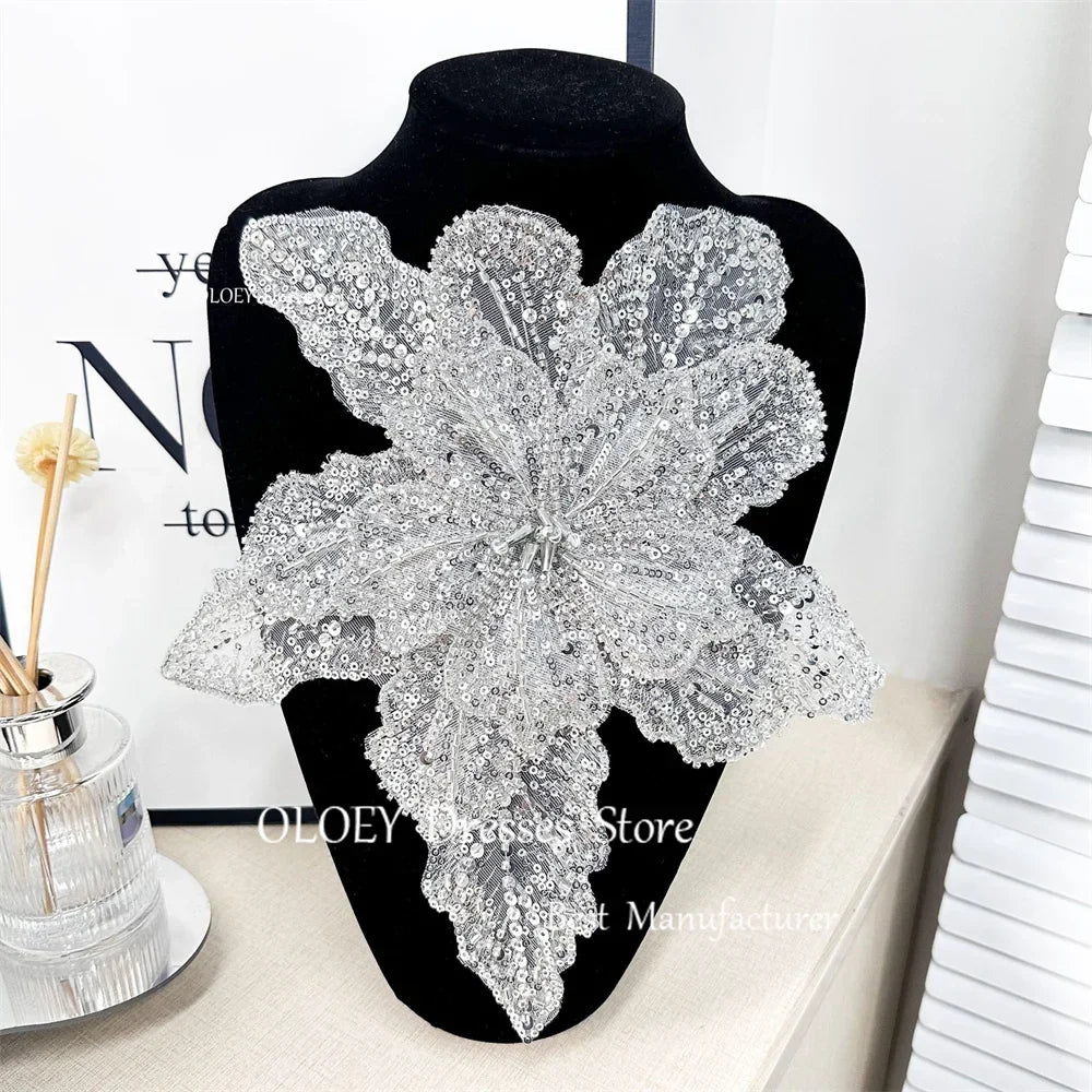 OLOEY Exquisite Mini Lace Short Wedding Dresses Bridal Dress Sweetheart Luxury Delicate Women Robes