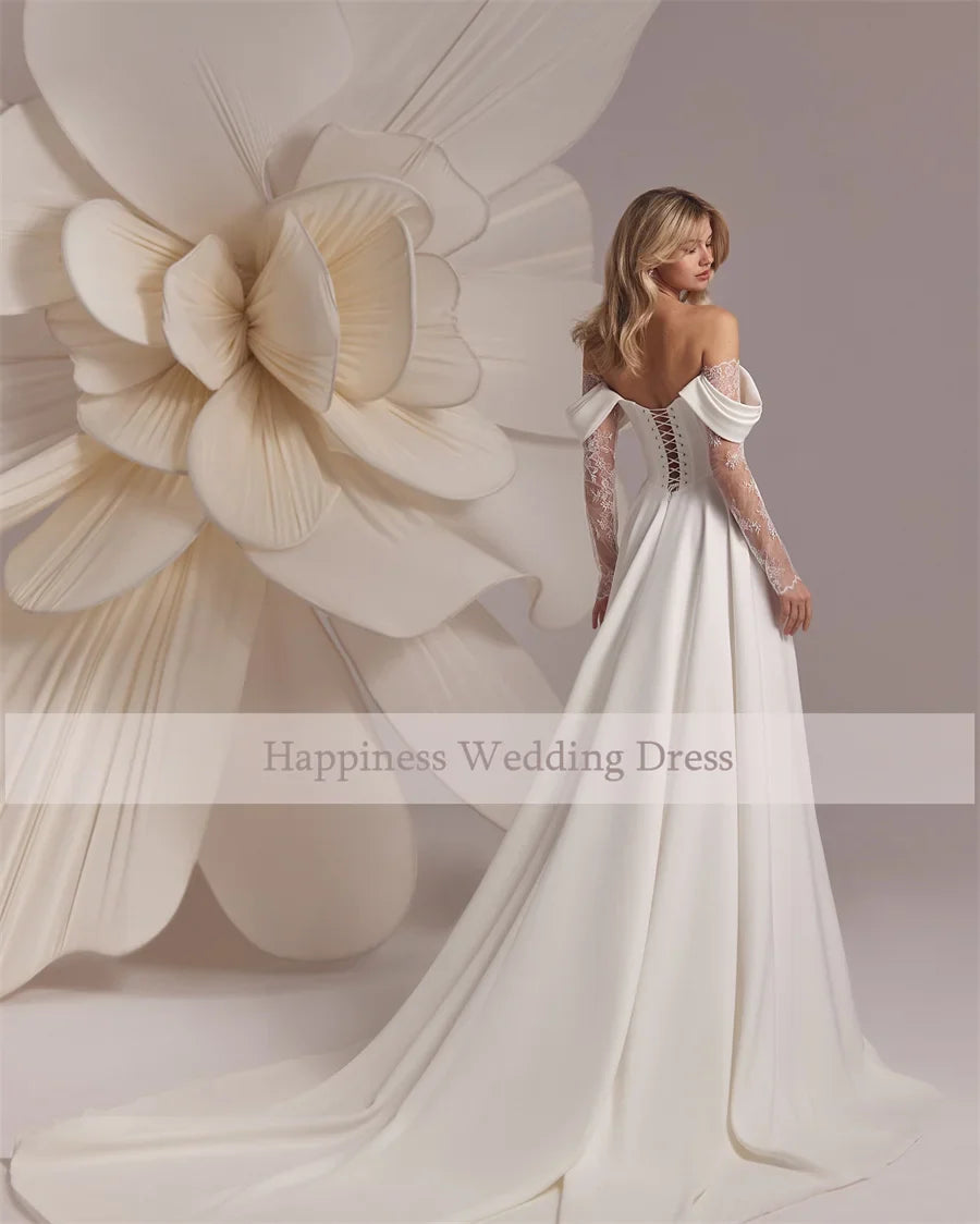 Customized Strapless Corset Designs Wedding Dress A-Line Lace Up