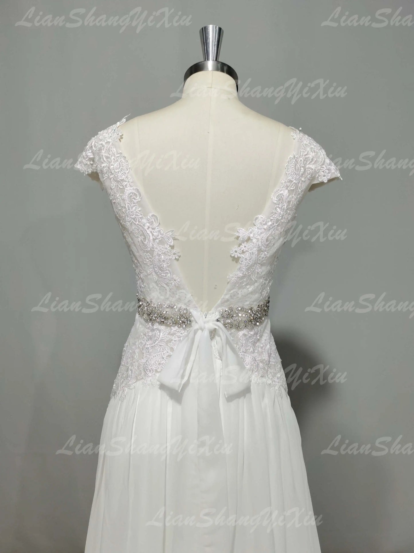 Boho V Neck Wedding Dresses Chiffon Bohemian Gowns Elegant A Line Customized