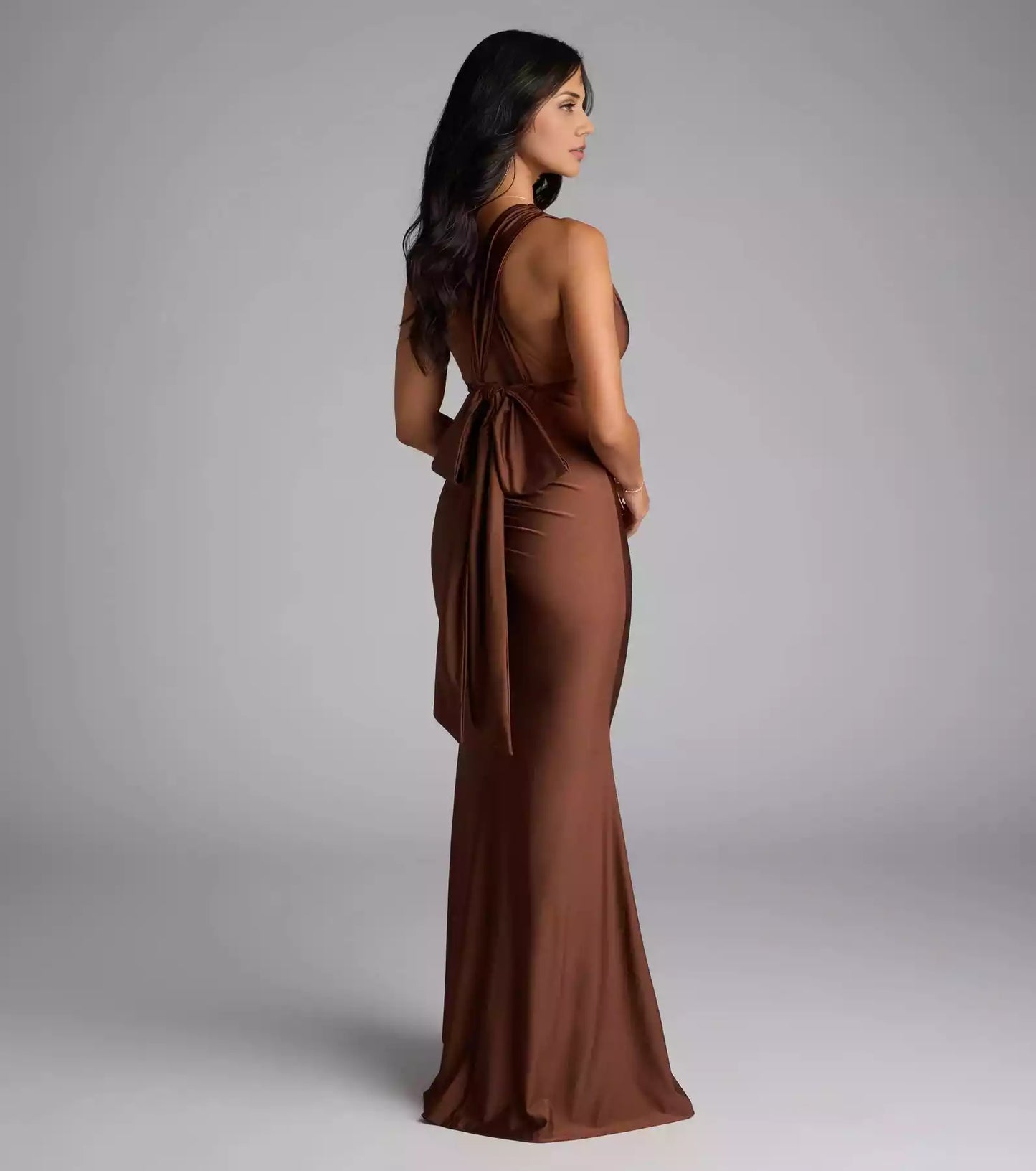 Smooth knitted high slit mermaid silhouette and floor skirt Prom Dresses with full charm