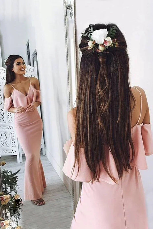 Aimishang Mermaid/Trumpet Evening Dresses Spaghetti Straps Chiffon Floor Length