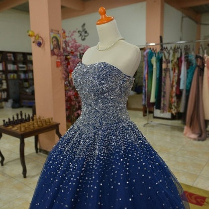 Sparkly Beaded Sweetheart Ball Gowns Prom Dresses