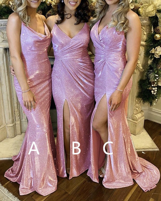 Sparkly Mermaid Bridesmaid Dresses Mismatched