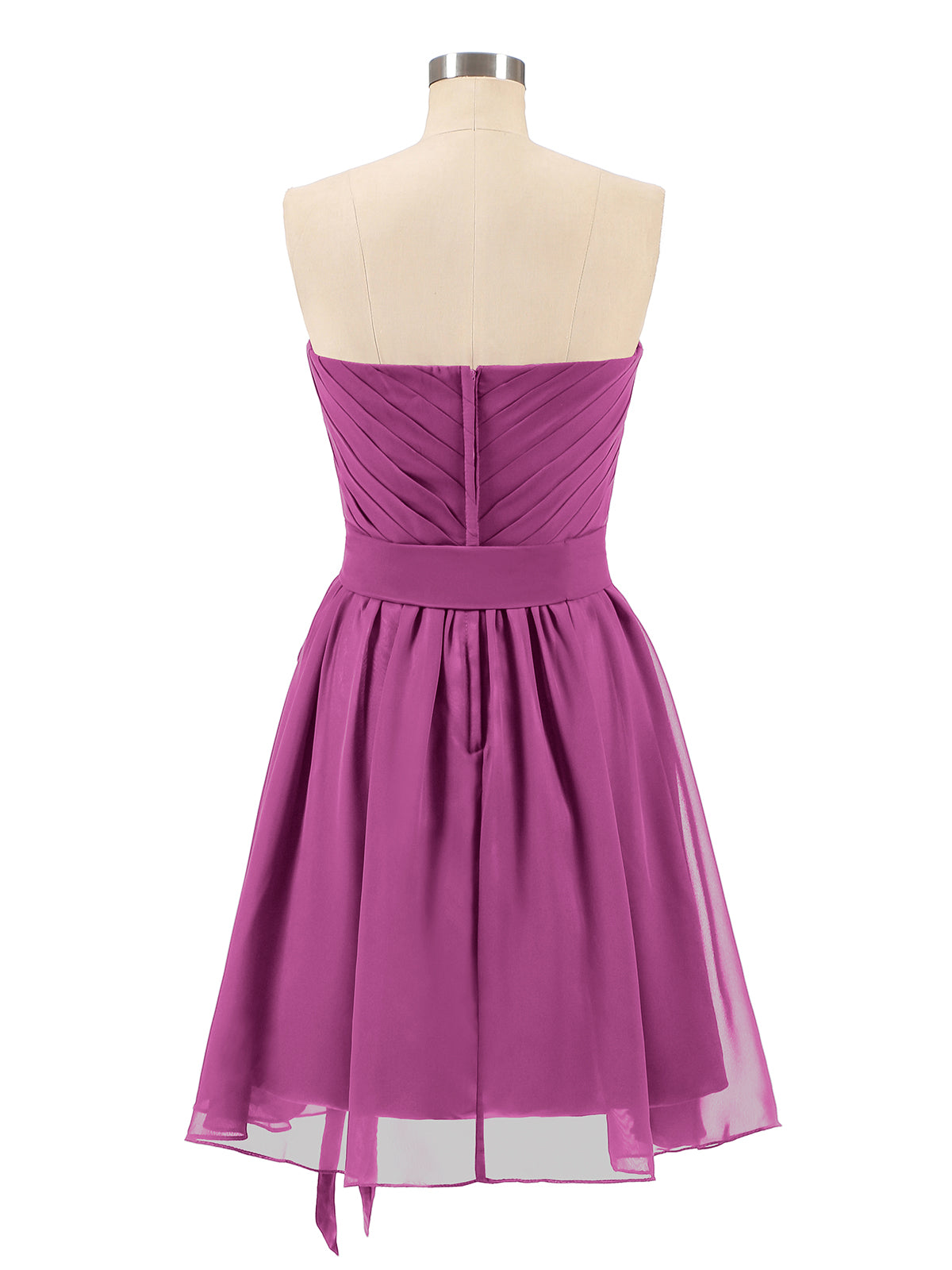 Strapless Sweetheart Neck Mini Dresses-Orchid