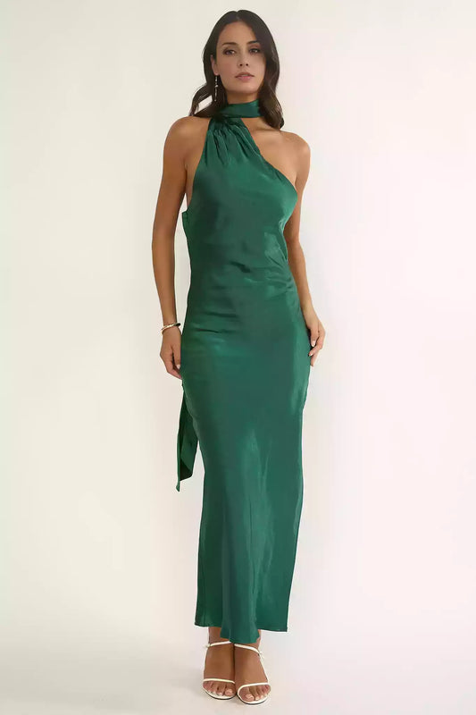 Stunning Partial Lining Asymmetric Collar Side Split Side Zipper Prom Dresses