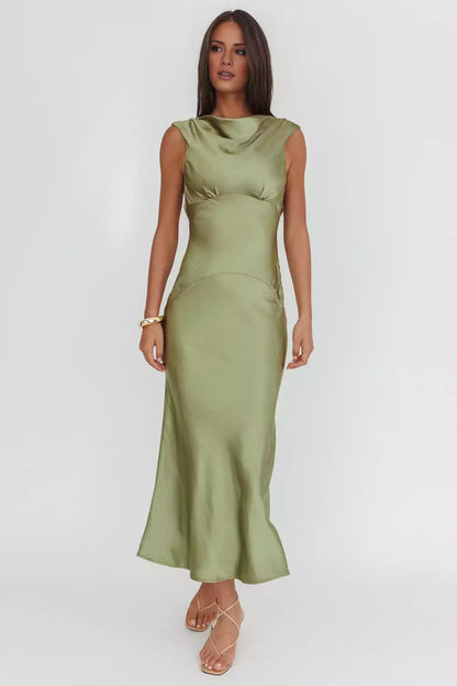 Stunning lined sleeveless scarf with adjustable neckline, shoulder straps and zippered sides Prom Dresses