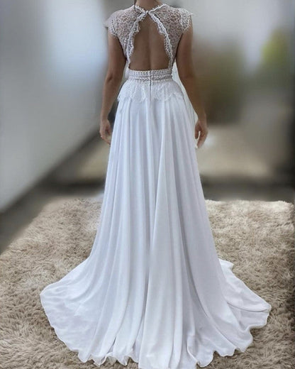 Sexy Boho Wedding Dresses Lace Open Back