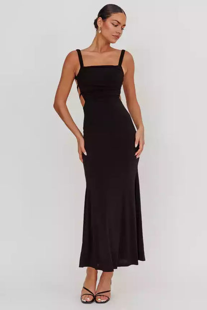 Super popular pleated elastic shoulder strap, back strap pad, hidden zipper, Prom Dresses