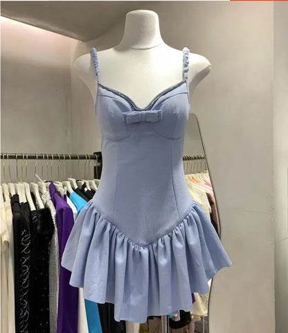 Sweet Pink Strapless Bow Mini Party Dress Homecoming Dress HZ1024