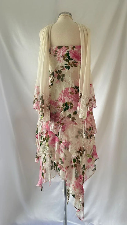 Sexy Pink A-line Printed Strap Chiffon Short Prom Gown Party Dress HZ1024