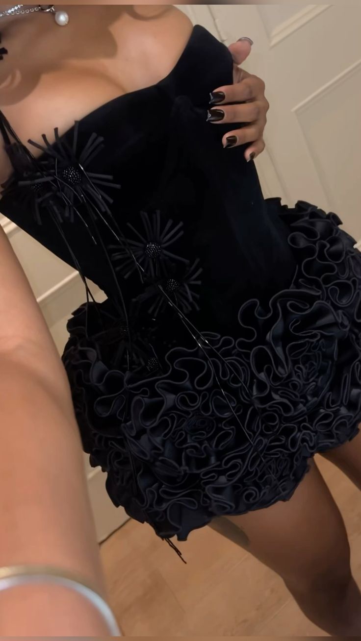 Sexy Black Off Shoulder Halter Neck Mini Party Dress Homecoming Dress HZ1024
