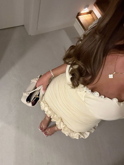 Ivory Sweetheart Neck Bodycon Short Party Dress Homecoming Dress HZ1024