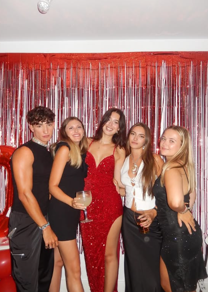 Shiny Spaghetti Strap Sleeveless Sequin Slit Long Prom Dress Evening Dress HZ1024