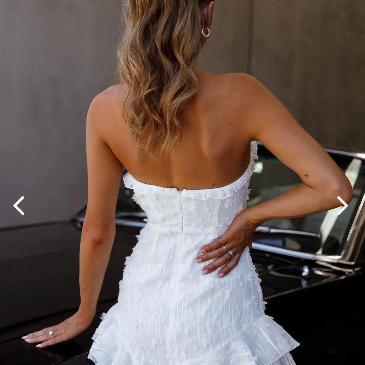 White Off Shoulder A-Line Mini Party Dress Homecoming Dress HZ1024