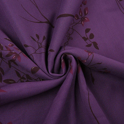 Vintage Purple Printed Strapless Ruffled Mesh Prom Dress Evening Dress HZ1024