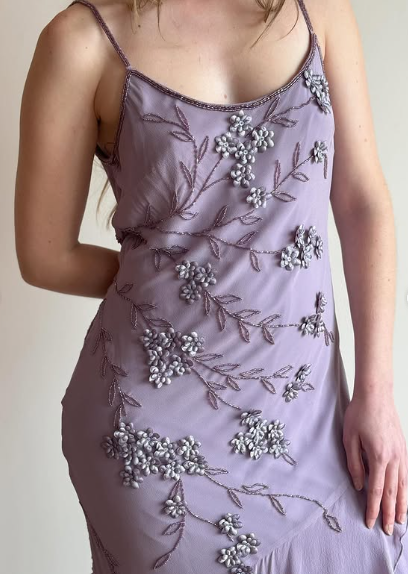 Vintage Purple Strapless Beaded Backless Chiffon Prom Dress Evening Dress HZ1024