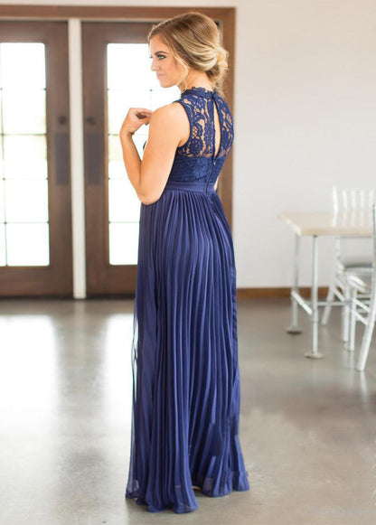 Lace Scoop Neck Sleeveless Bridesmaids Dresses