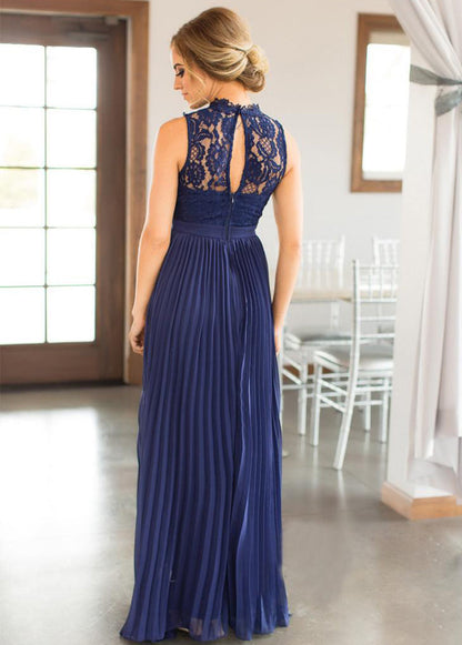 Lace Scoop Neck Sleeveless Bridesmaids Dresses