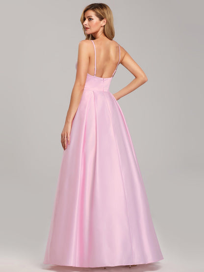 New! Pink Spaghetti Straps Floor-Length Bridesmaids Dresses 2019