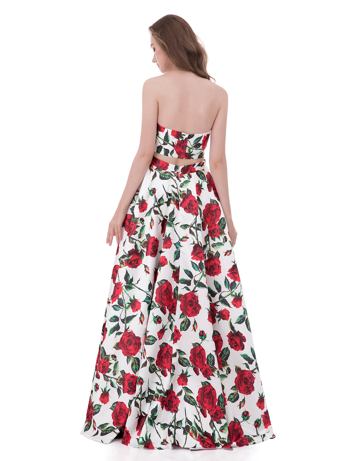 Two Piece Floral Dress with Pocket-Floral