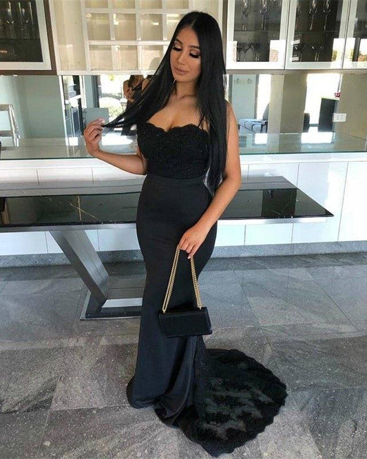 Elegant Lace Appliques Sweetheart Mermaid Backless Bridesmaid Dresses - RongMoon