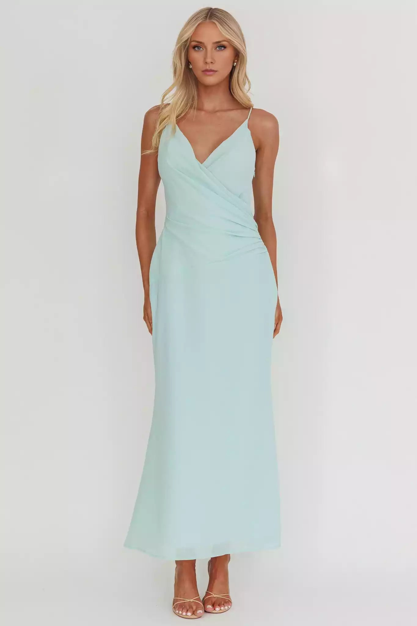 Unforgettable lining, sloping collar, adjustable shoulder straps, waist pleats, side zippers Prom Dresses