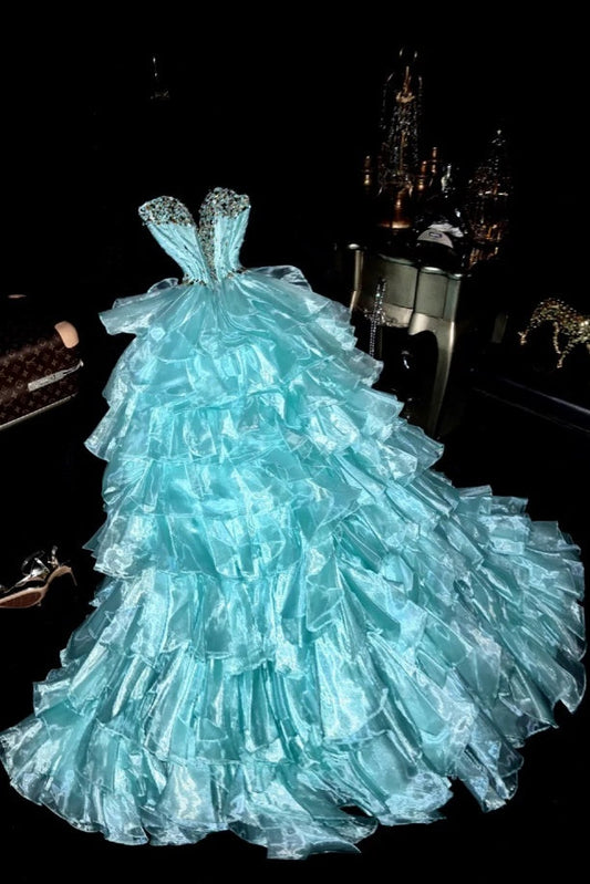 Blue Gorgeous Shining Elegant Long Graduation Dress Evening Dress gh6814