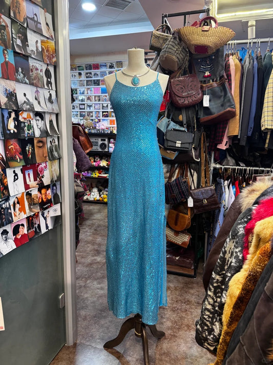 Vintage Blue Long Evening Dress gh6760