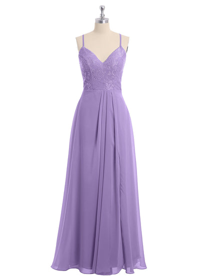 Lace Bodice Chiffon Skirt Dresses with Slit Tahiti