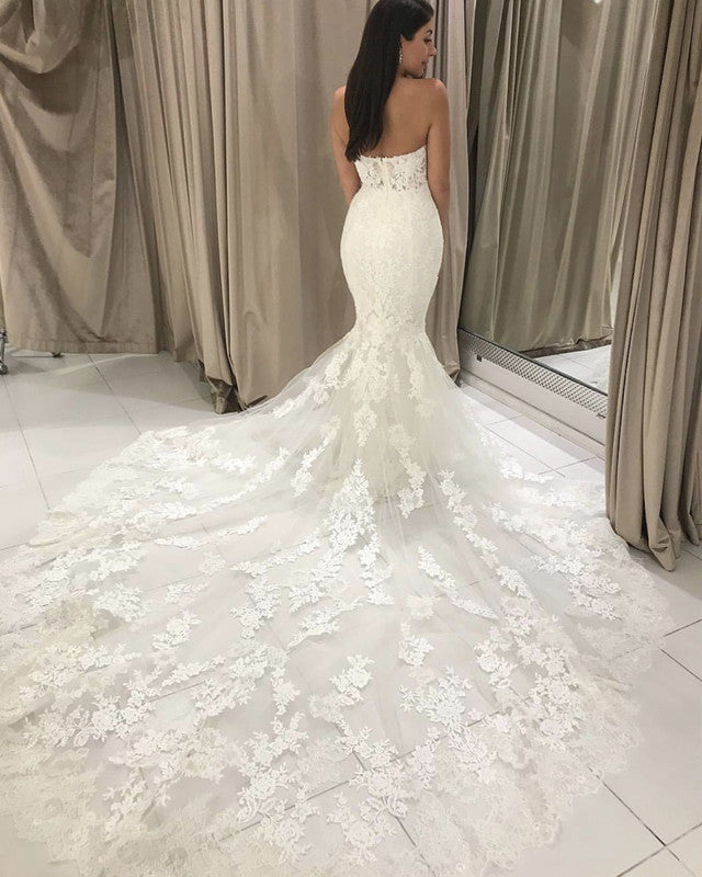 Elegant Lace Mermaid Wedding Dress Sweetheart