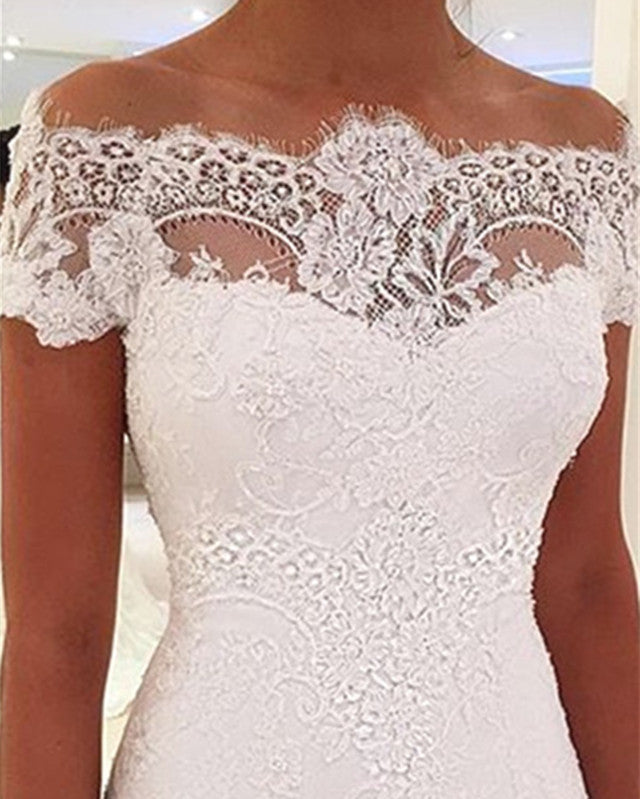 Mermaid Wedding Dress Lace Off Shoulder
