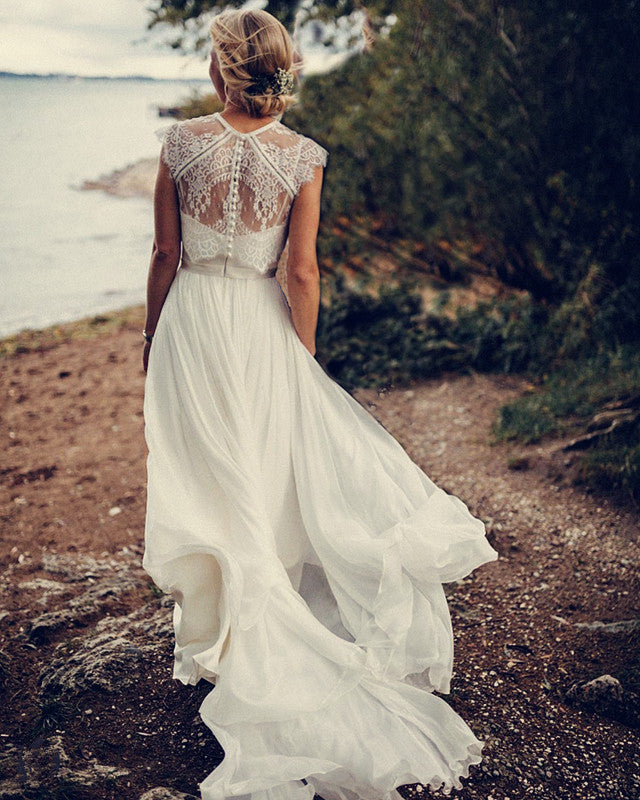 Chiffon Wedding Dress Lace Bolero Jacket