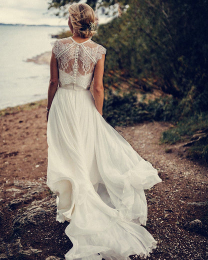 Chiffon Wedding Dress Lace Bolero Jacket