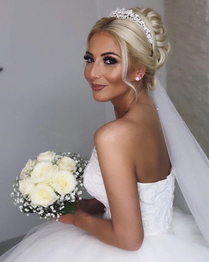 Strapless Wedding Dress Ball Gown Emboridery Beaded
